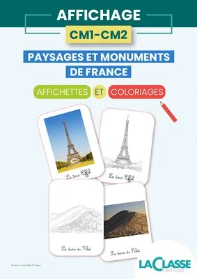 Paysages et monuments de France : affichettes et coloriages
