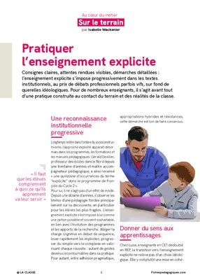 Pratiquer l'enseignement explicite