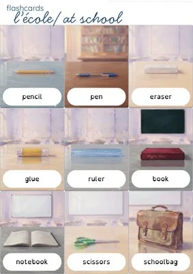 Flashcards anglais « At school » - Vocabulaire de l’école