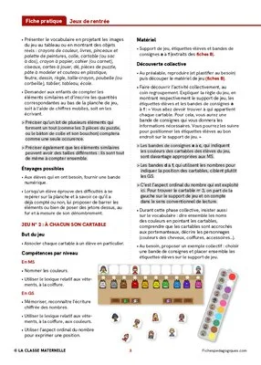 Ressources pour la rentrée Cycle 1