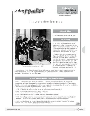 L'histoire du mois (12) / Le vote des femmes