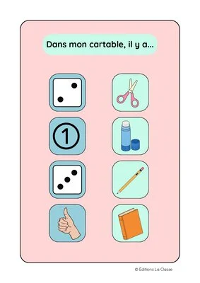 Dans mon cartable : activité de maths pour jouer avec les petites quantités