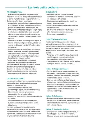 Les trois petits cochons : activités de lecture et histoire à projeter en Cycle 1