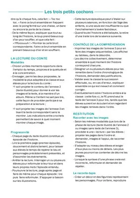 Les trois petits cochons : activités de lecture et histoire à projeter en Cycle 1