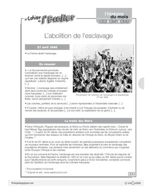L'histoire du mois (13) / L'abolition de l'esclavage