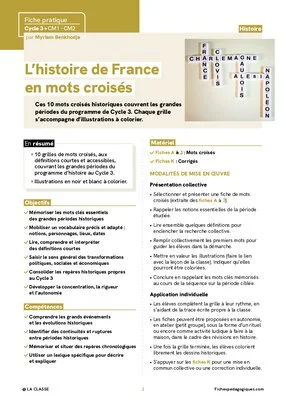 L'histoire de France  en mots croisés