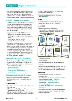 Les APQ en anglais : 6 jeux pour apprendre en bougeant
