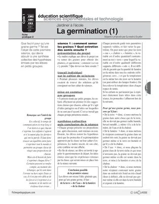 Jardiner (2) / La germination (1)