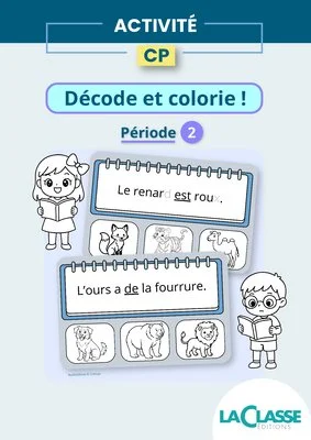Livret d'activités de lecture CP - Décodage de phrases courtes (Période 2)