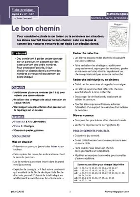 Le bon chemin : 5 labyrinthes mathématiques pour travailler l'addition et le calcul mental