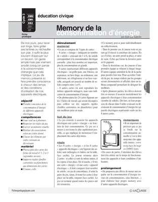 Memory de la consommation d'énergie