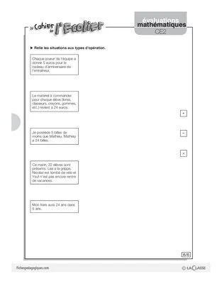 Evaluations mathématiques Cycle 3 (5) / Problèmes