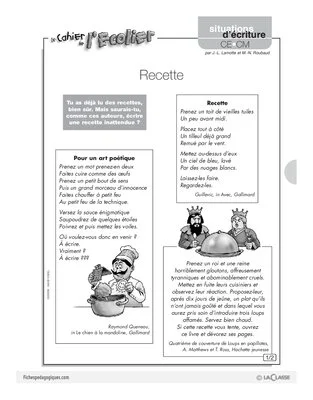Situations d'écriture (9) / Recettes