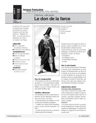 Côté livre, côté jardin (9) / Le don de la farce