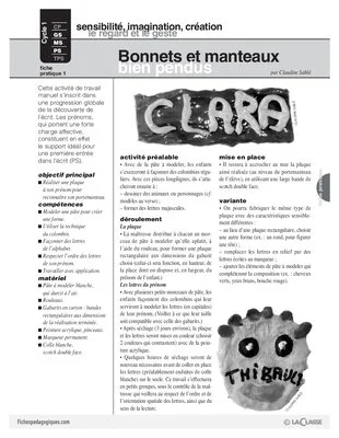 Découvrir l'écrit (1) / Bonnets et manteaux