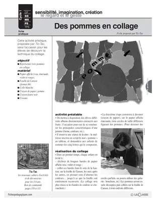 Des pommes en collage