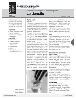 Sciences et techno (2) / La densité