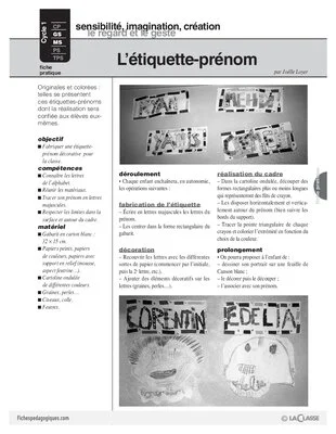 L'étiquette-prénom