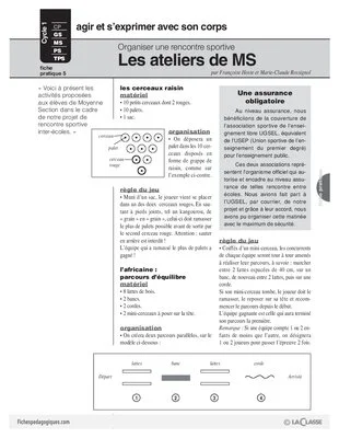 Organiser une rencontre sportive (5) / Ateliers de MS