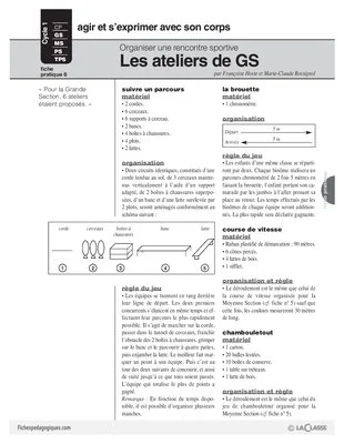 Organiser une rencontre sportive (6) / Ateliers de GS