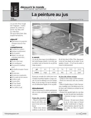 Peinture au jus de chou rouge