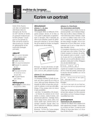 Ecrire un portrait fantaisiste