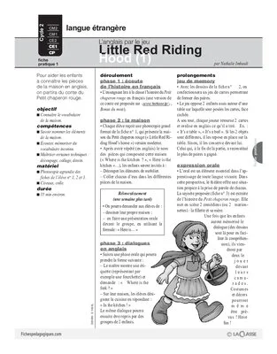 Little red riding hood (1) / L'anglais par le jeu