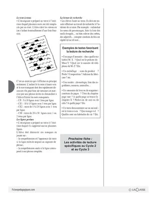 La lecture (1) / Grands domaines d'activités
