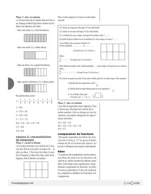 Les fractions (2) / Comparaison de fractions