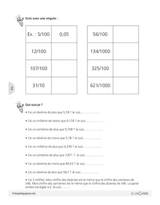 Les fractions (3) / Fractions décimales, nombres décimaux