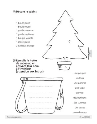 Noël (lecture, écriture CP)