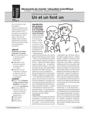 Chantons le corps et la santé (4) / Un et un font un