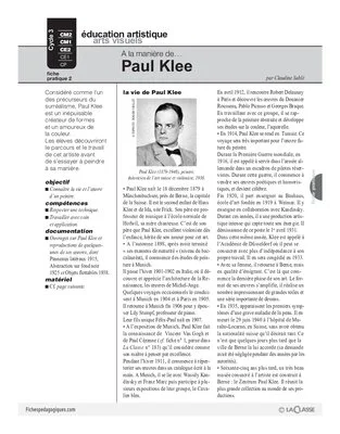 Peindre à la manière de Paul Klee