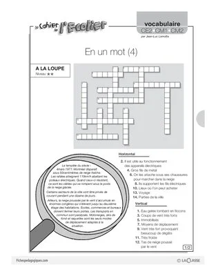 Vocabulaire / En un mot (4)