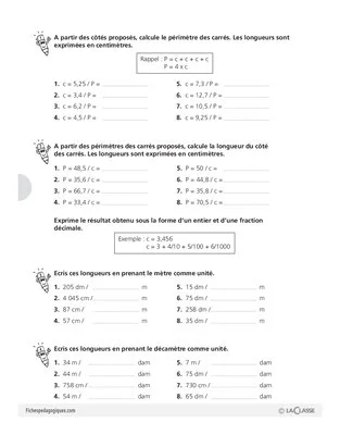 Les fractions (5) / nombres décimaux, fractions et mesures