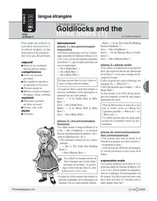 Goldilocks (1) / L'anglais par le jeu