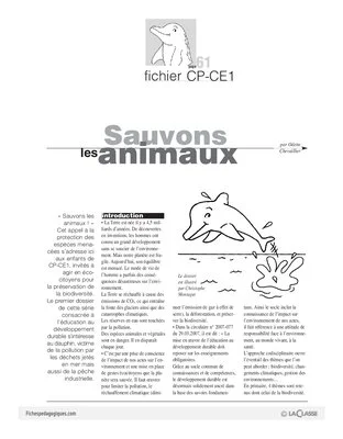 Sauvons les animaux (1) / Vif le dauphin