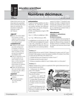 Les fractions (6) / nombres décimaux, fractions et mesures (2)