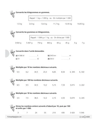 Les fractions (6) / nombres décimaux, fractions et mesures (2)