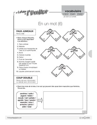 Vocabulaire / En un mot (6)