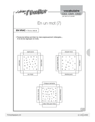 Vocabulaire / En un mot (7)
