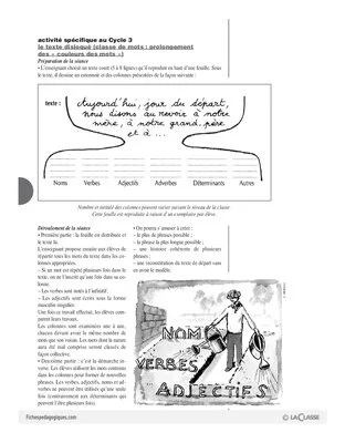 Vocabulaire, grammaire, orthographe (2) / Grands domaines d'activités