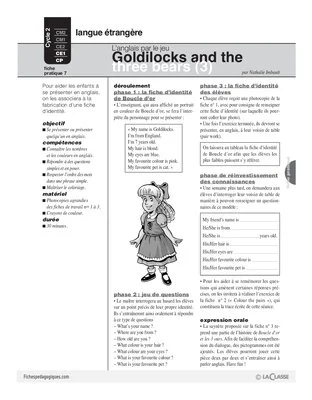 Goldilocks (3) / L'anglais par le jeu