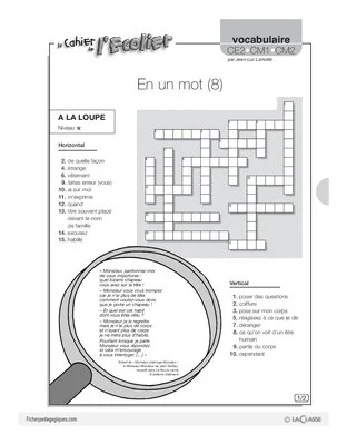Vocabulaire / En un mot (8)