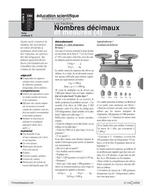 Les fractions (8) / Nombres décimaux et mesures (4)