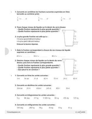 Les fractions (8) / Nombres décimaux et mesures (4)