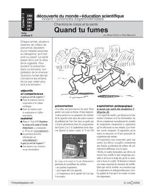 Chantons le corps et la santé (9) / Quand tu fumes