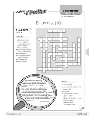 Vocabulaire / En un mot (10)