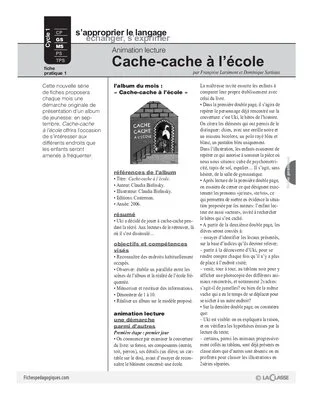 Animation lecture (1) / Cache-cache à l'école