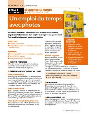 Un emploi du temps avec photos